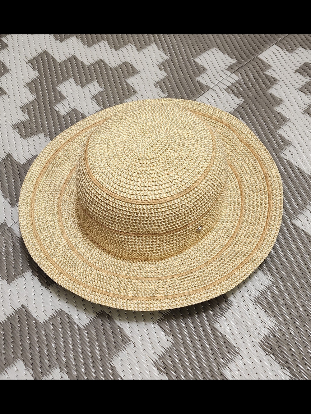 Jones New York Natural Straw Wide Brim Sun Hat